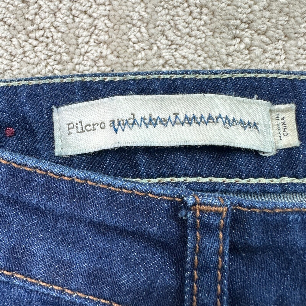 Pilcro And The Letterpress Jeans Mid Rise Skinny Blue Denim Women's Size 28 - Picture 5 of 14